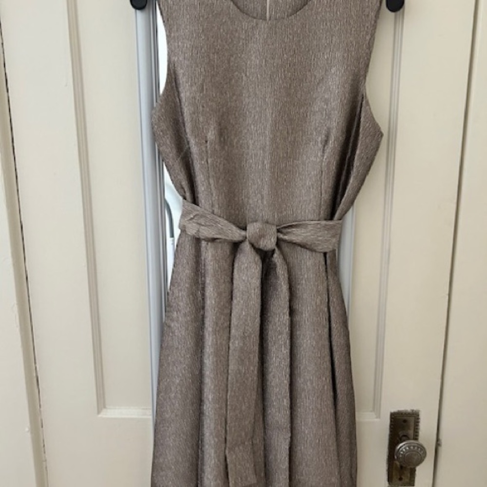Natori Sleeveless Taupe Midi Dress